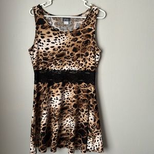 Dots leopard print tank dress size L